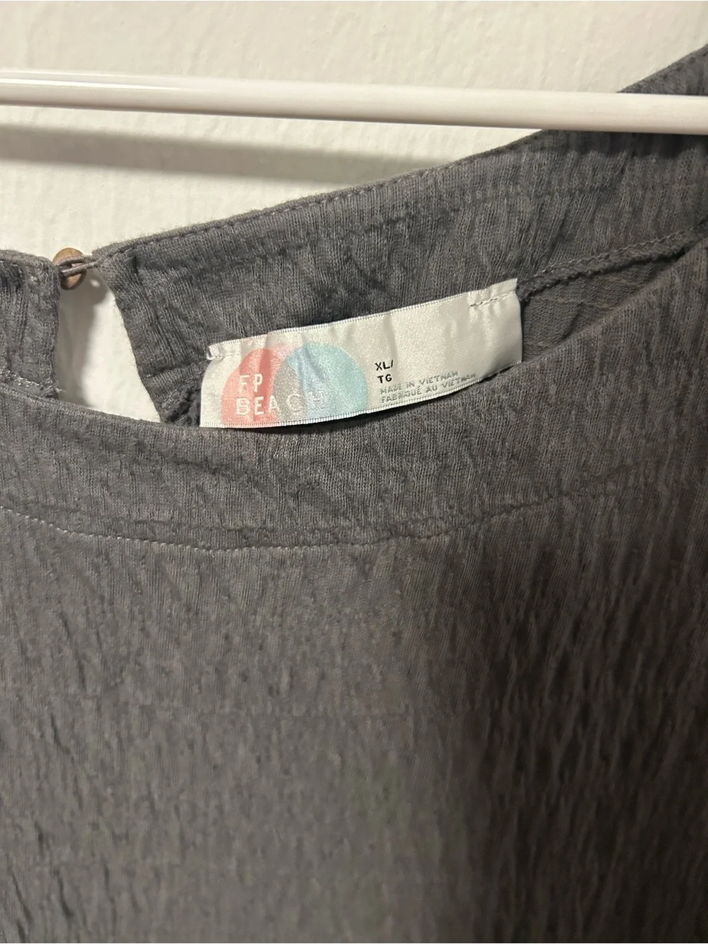 Free People Charcoal Gray Tunic with Puff Sleeves